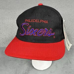 Vintage Sports Specialties Philadelphia 76ers Sixers Script Snapback Hat NWT